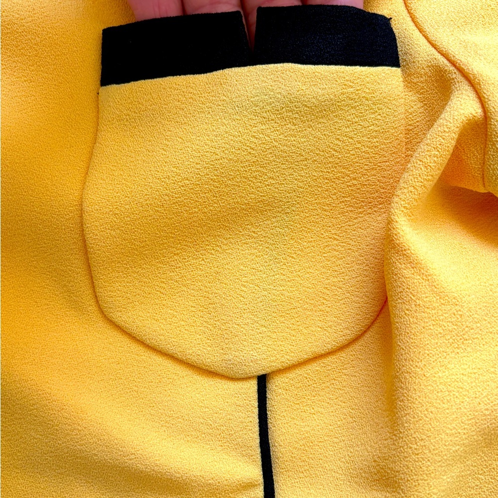 Collezioni Zone Donna vintage yellow short sleeve blazer top, sz L (feels sz S) - Picture 4 of 7